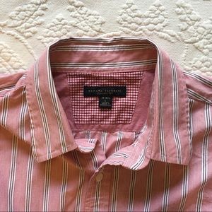 Mens BANANA REPUBLIC classic fit L 16-16 1/2 Pink